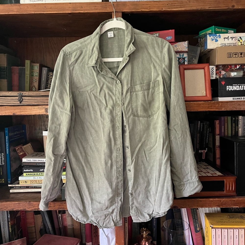 Old Navy green button down